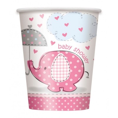 Copos Baby Shower Elefante Rosa