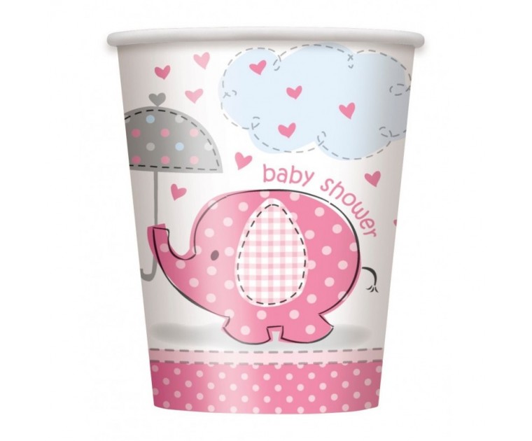 Copos Baby Shower Elefante Rosa