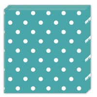 Guardanapos Azul Turquesa Bolinhas Brancas