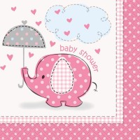 Guardanapos Baby Shower Elefante Rosa