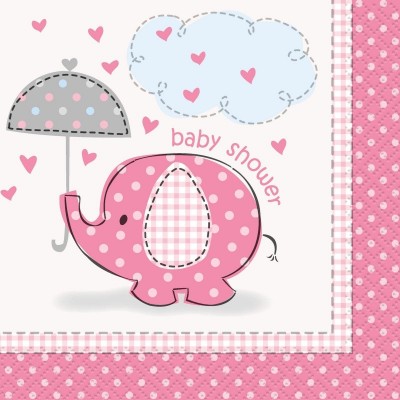 Guardanapos Baby Shower Elefante Rosa