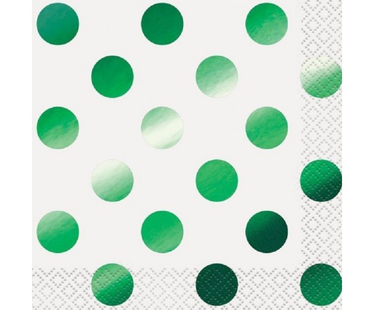 Guardanapos Pequenos Bolinhas Foil Verdes