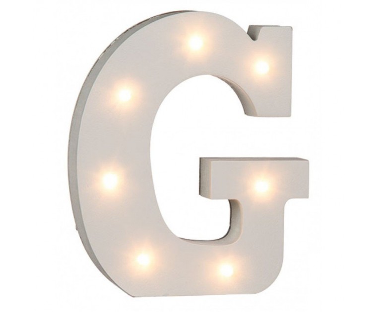 Letra G Madeira Led 16 cms