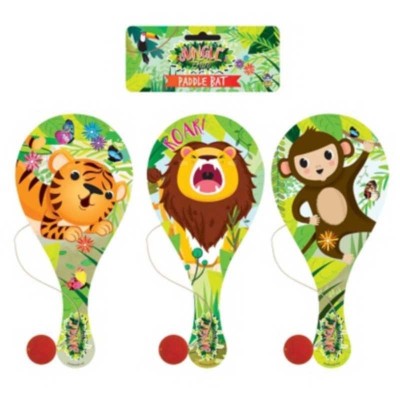 Mini Raquetes com Bola Tema Selva 22 cms ***