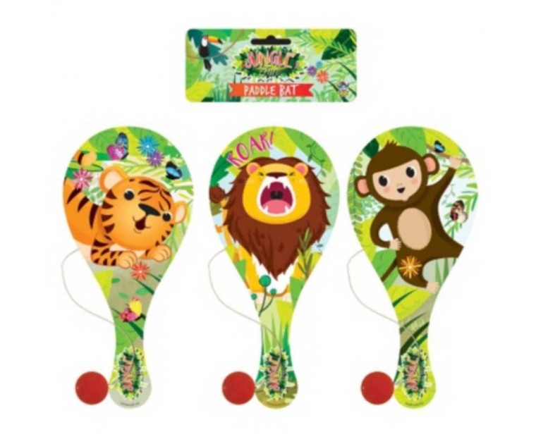 Mini Raquetes com Bola Tema Selva 22 cms ***