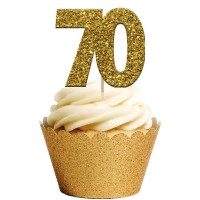 Toppers Glitter Dourado Cup Cakes 70