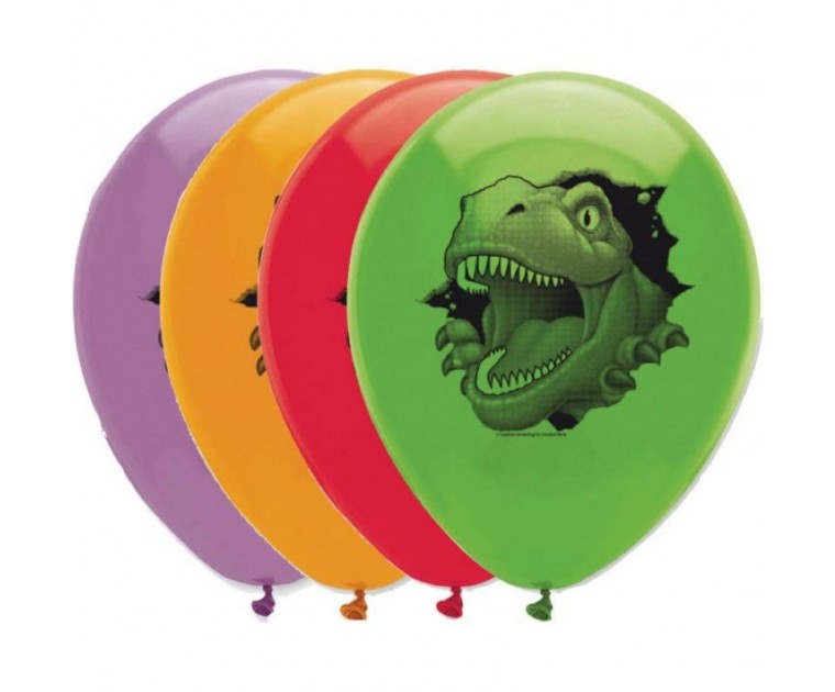Pack 6 Balões Latex Dinossauros
