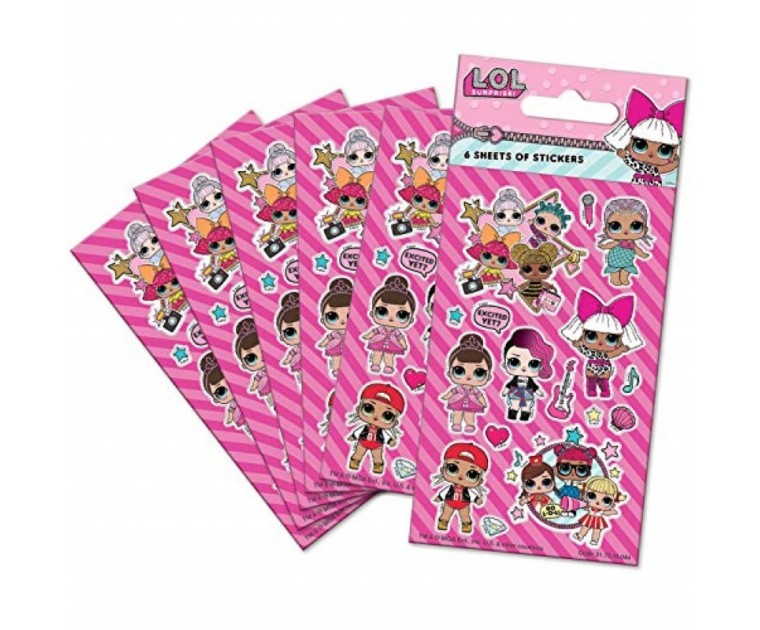 Pack 6 Folhas autocolantes Lol