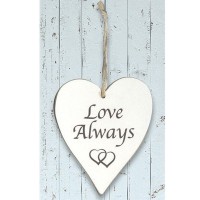 Placa Madeira Love Always 11 x 9 cms