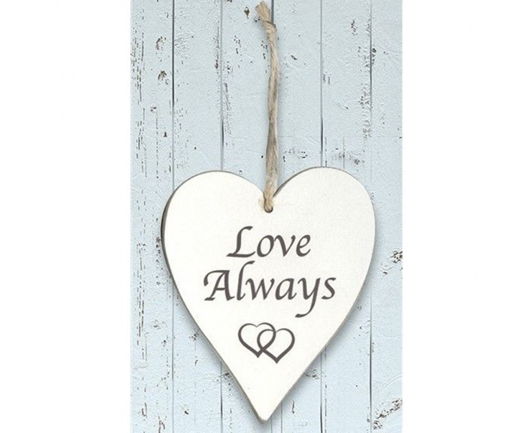 Placa Madeira Love Always 11 x 9 cms