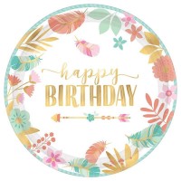 Pratos Boho Happy Birthday