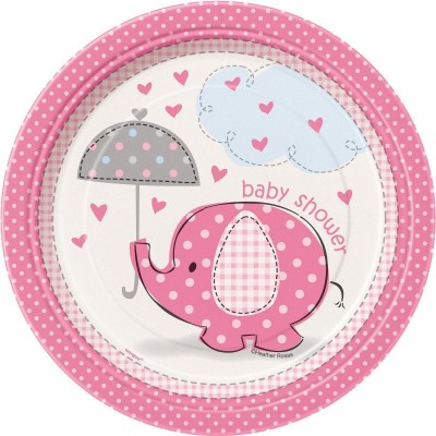 Pratos Baby Shower Elefante Rosa