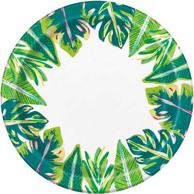 Pratos Folhas Tropicais 22 cms