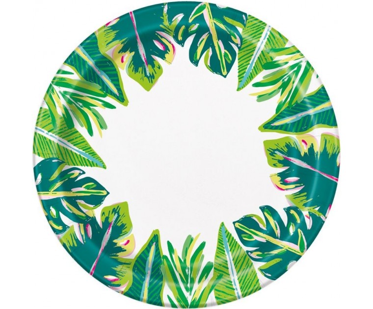 Pratos Folhas Tropicais 22 cms