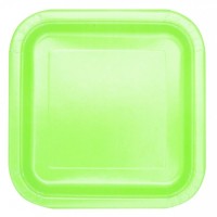 Pratos Quadrados Verde Maçã 22 cms