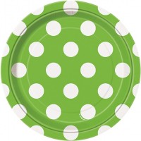 Pratos Verdes Bolinhas Brancas