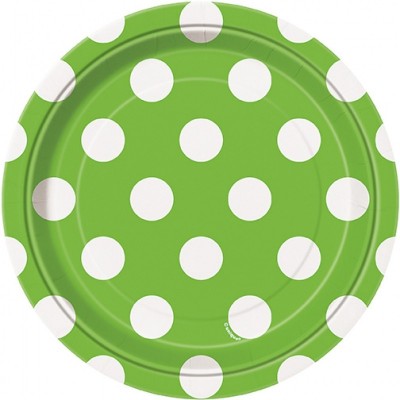 Pratos Verdes Bolinhas Brancas