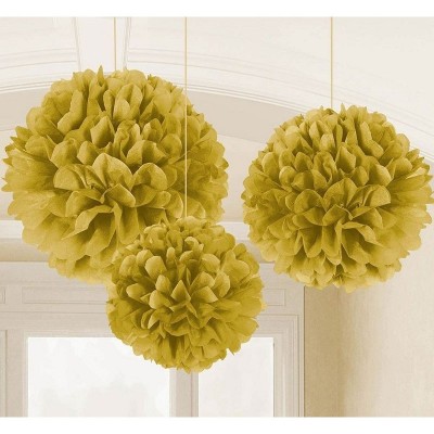 Set de 3 Pompons Dourados