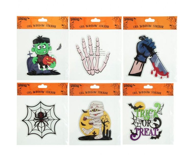 Sortido Autocolantes Gel para Vidros Halloween***