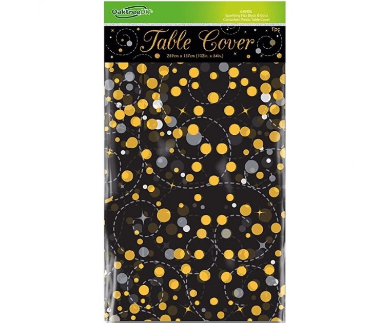 Toalha Preta Sparkles Dourados