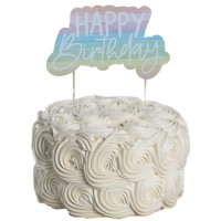 Topo Bolo Pastel Colors Happy Birthday