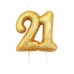 Vela Glitter Dourada nº 21