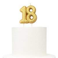 Vela Glitter Dourada nº 18