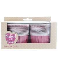 24 Formas Cozimento Cup Cakes Rosa 24 Formas Cozimento Cup Cakes Rosa