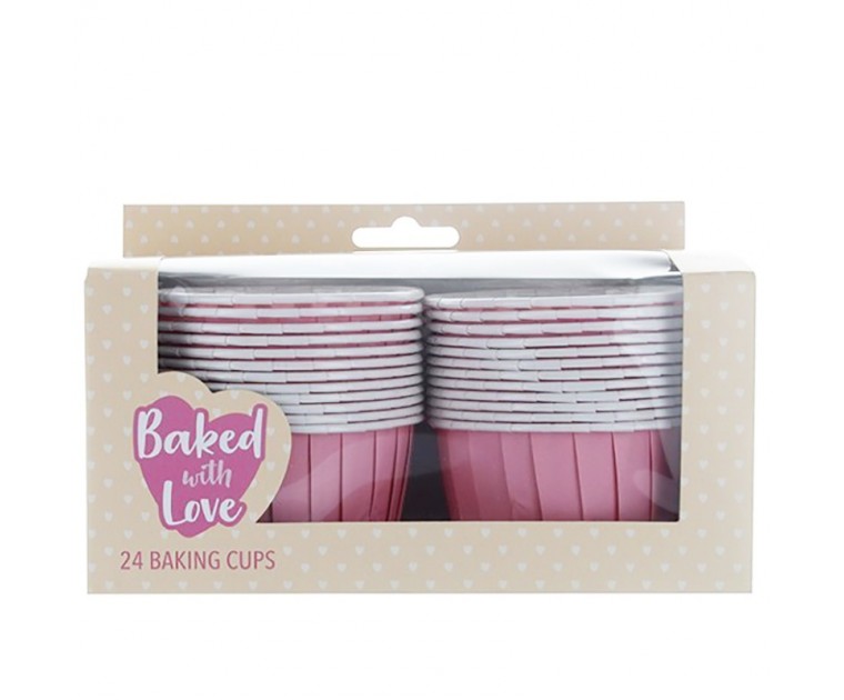 24 Formas Cozimento Cup Cakes Rosa