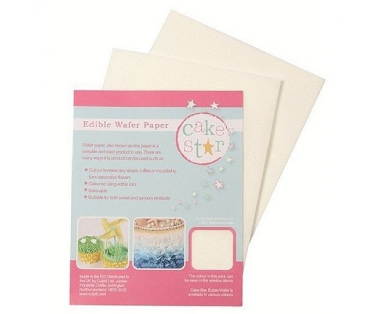 Pack 12 Folhas White Wafer Paper