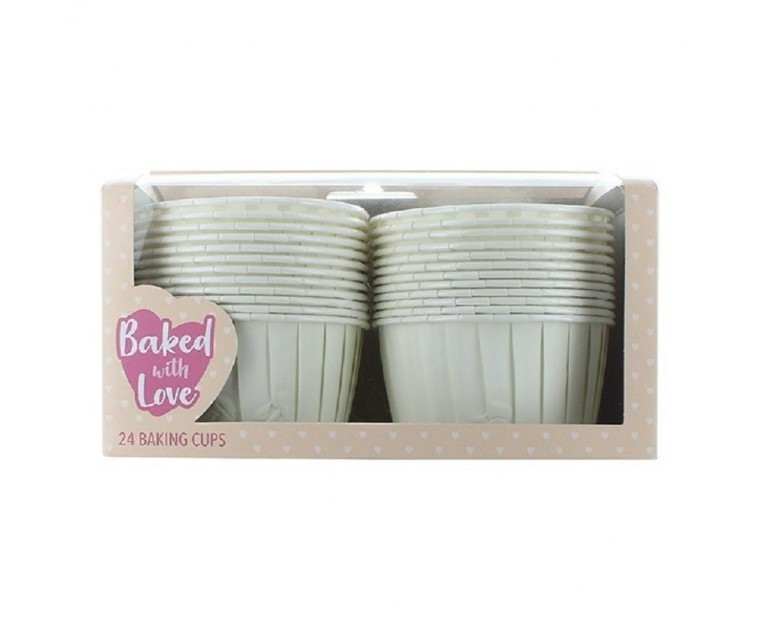 24 Formas Cozimento Cup Cakes Brancas