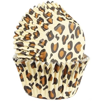 25 Forminhas Cup Cakes Motivo Leopardo