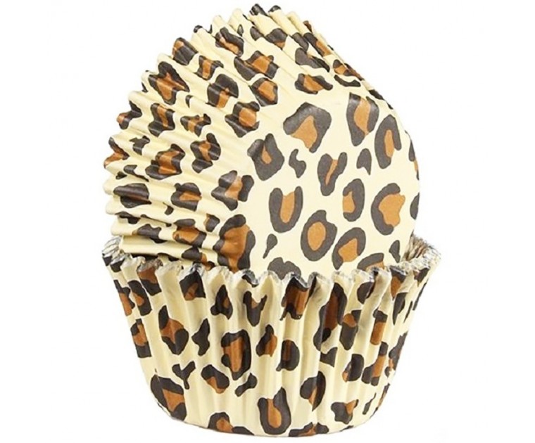 25 Forminhas Cup Cakes Motivo Leopardo