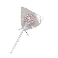 50 sacos com atilho prateado para Cake Pops e Bolacha