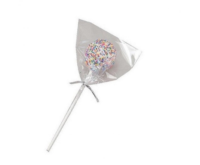 50 sacos com atilho prateado para Cake Pops e Bolacha