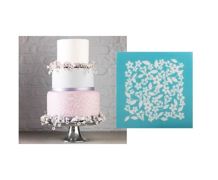 Stencil Floral Flexível Rede