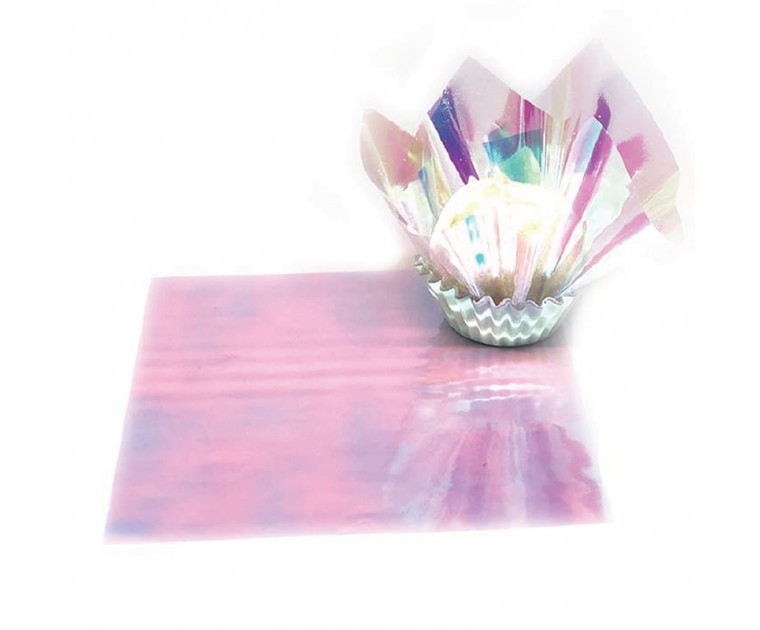 Tapetinho Transparente Nacarado Quadrado 8 cms