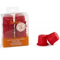 35 Mini Tacinhas Plissadas Vermelhas