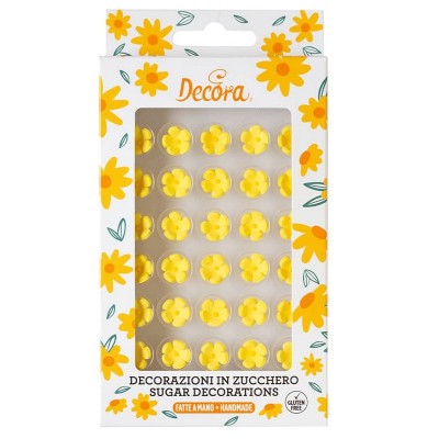 Decorações de Açúcar Flores Amarelas Pequenas