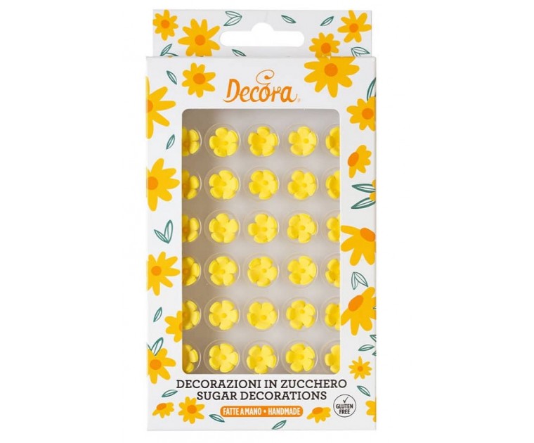 Decorações de Açúcar Flores Amarelas Pequenas