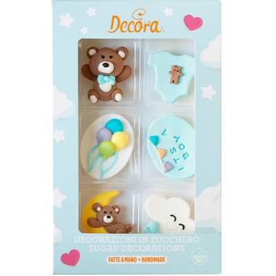 Decorações Comestíveis Bebé Menino Ursinhos