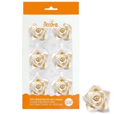 6 Rosas Comestíveis Brancas