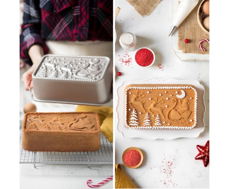 Forma Bundt Trenó Pai Natal