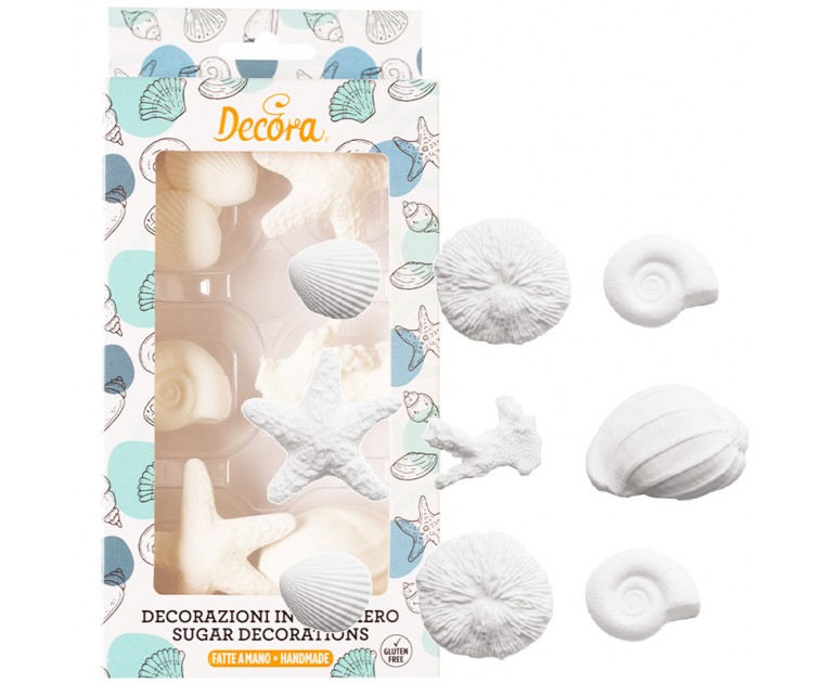Decorações Comestíveis Conchas e Corais Decorações Comestíveis Conchas e Corais