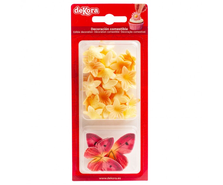Pack de Flores Amarelas e Borboletas
