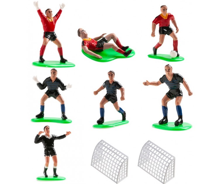Set  Jogadores Futebol Vermelhos e Azuis