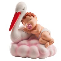 Menina Baptizado Cegonha e Nuvem