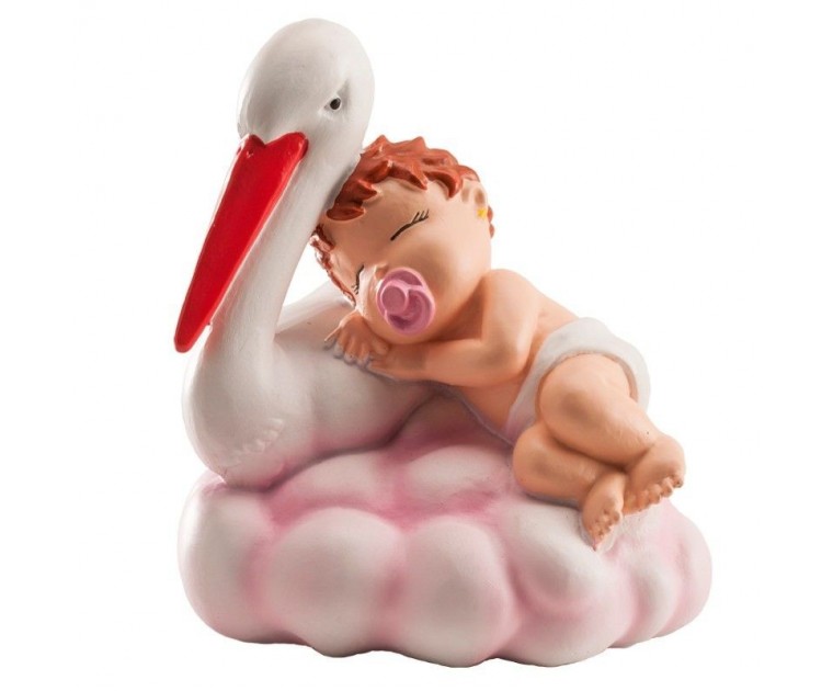 Menina Baptizado Cegonha e Nuvem