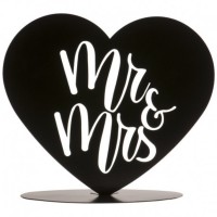 Topo Bolo Casamento MR & MRS Coração Metal Topo Bolo Casamento MR & MRS Coração Metal