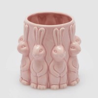 Jarra Coelhos Rosa 13 cms
